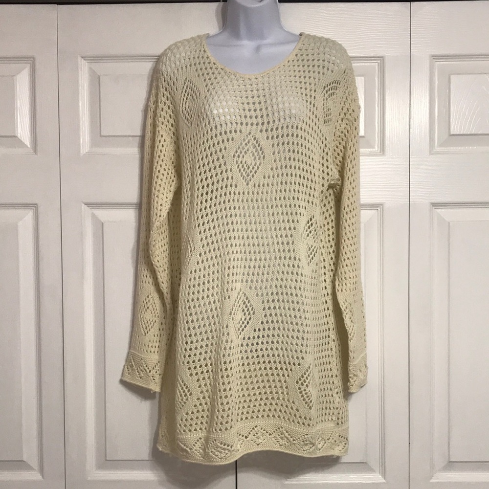 Loose Open Knit Dress/Tunic Sweater/Swim Cover Up Women’s One Size Fits All